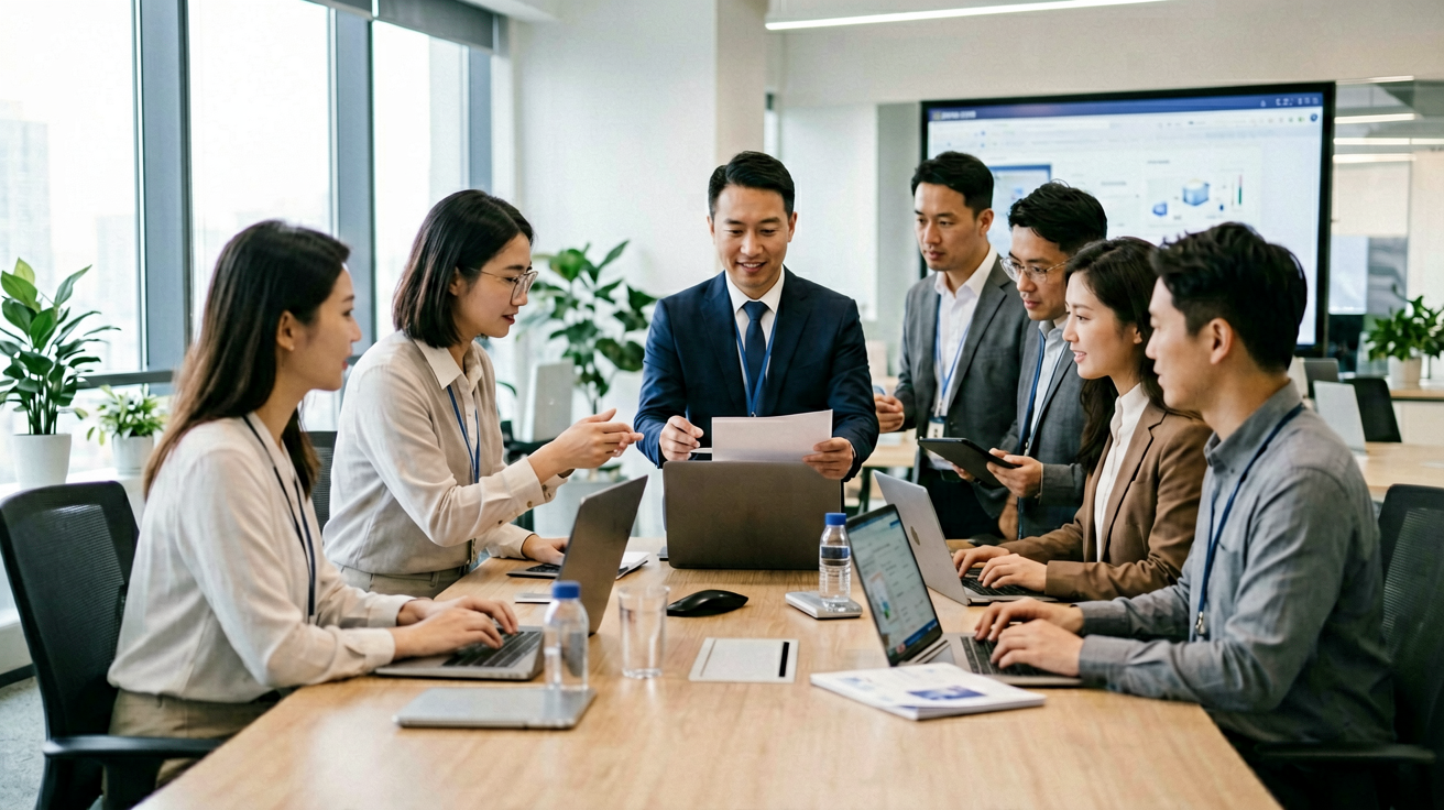 JIUYOU.COM企业形象展示，呈现专业团队与办公环境